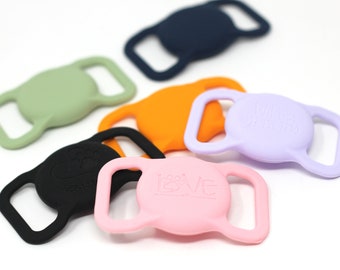 Air Tag Holder for Dog Collar | Personalized Air Tag Holder | Silicone Engraved Airtag Holder