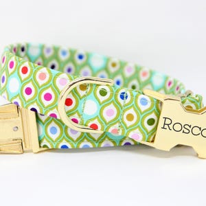 Green Dog Collar | Custom Dog Collar | Personalized Dog Collar | Big Dog Collar | Adjustable Collar | Dog Collar with Name | Green Dot