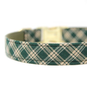 Green Dog Collar Plaid Collar Custom Dog Collar St Patrick's Dog Collar Buckle Engraved Collar Personalized Dog Collar Hooligan image 3