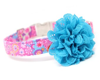 Dog Collar Flower | Personalized Dog Collar | Custom Flower Collar | Pink Girl Dog Collar | Wedding Collar | Custom | The Lily