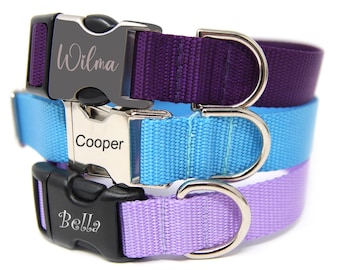 Personalized Adjustable Dog Collar, Sturdy Nylon with Optional Engraving, A Unique Gift for Your Furry Friend, Plain Jane Collar