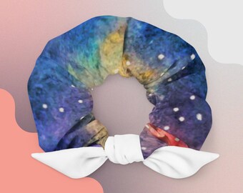 Soothing Galaxy Watercolor Recycled Scrunchie