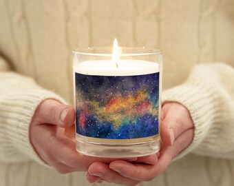 Glass jar soy wax candle “Soothing Galaxy”