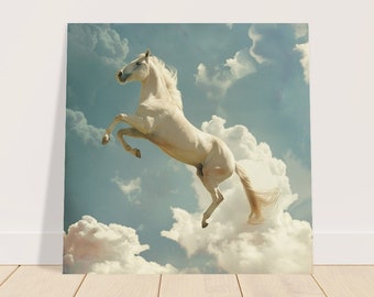 Horse high jumping Premium Matte Paper Poster
