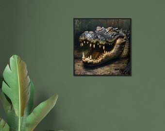 Crocodile Classic Matte Paper Wooden Framed Poster