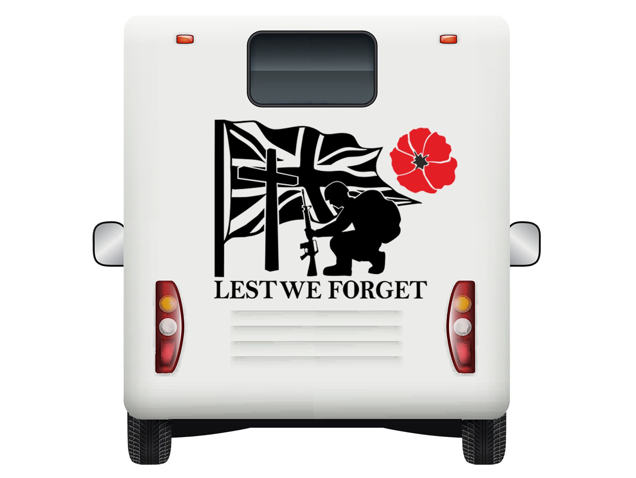 Lest We Forget Decal – Funny Army Car Window Bumper Sticker – 4x4 Ute 4wd – Pixel Lab Designs