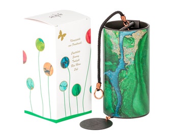 Windspiel Zaphir mit Geschenkverpackung | Modelle: Crystalide (Grün), Twilight (Gelb), Sunray (Rot), Sufi (Lila), Blue Moon (Blau)