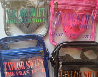 Taylor Swift Era's Tour bag. Transparent crossbody bag, stadium approved. Can be personalised with 'your version' for the Eras Tour