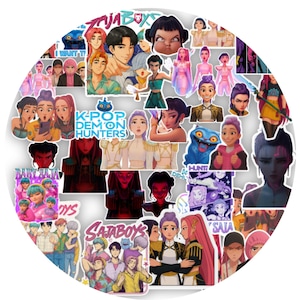 86PCS Kpop Demon Hunters Sticker Sheet - 3D Anime, Korean Idol Movie, Huntrx, Saja Boys Waterproof Bottle Phone Scrapbook Party Decor