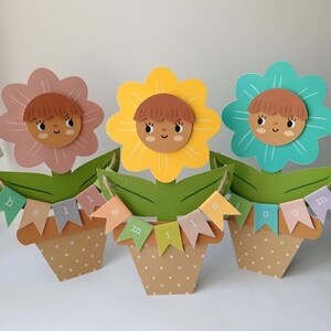 Happy Daisies - DIY paper desk or shelf decoration, digital download, printable files