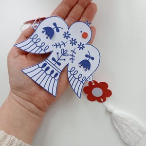DIY paper craft - Dove and Daisies - printable files with tutorial to make your own paper decoration