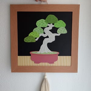 Bonsaï encadré - Décoration murale en papier DIY, fichiers imprimables avec tutoriel pour créer votre propre art en papier