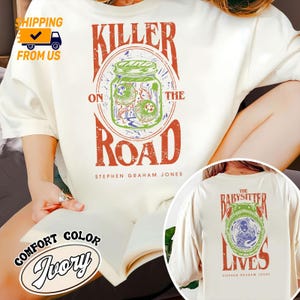 Killer on the Road Comfort Colors Shirt, Horror Book Unisex T-Shirt, The Babysitter Lives Graphic T-Shirt, Women&#39;s Crewneck Double Sided