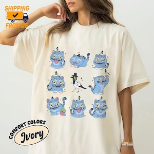 Derpy Tiger Comfort Color Shirt, Demon Hunters Tiger T-Shirt, Kpop Demon Graphic Tee, Tiger And Bird Demon Hunter Shirt, Kpop Huntrix S