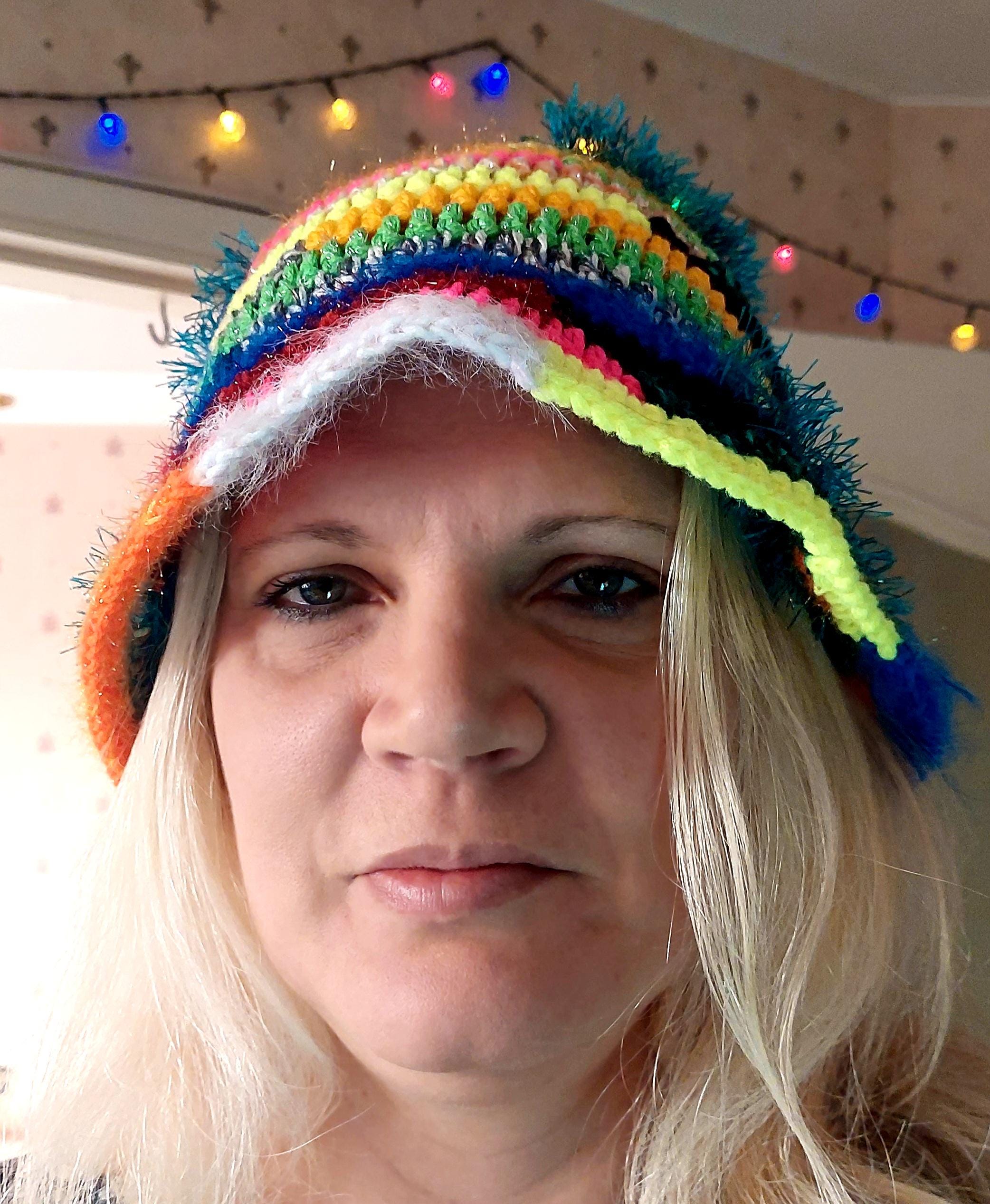 Crochet bucket hat,panama hat in miu miu style. Multicolored, for any occasion.