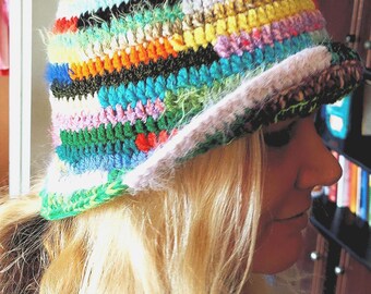 Crochet Panama Bucket Hat: Multicolored Miu Miu Style