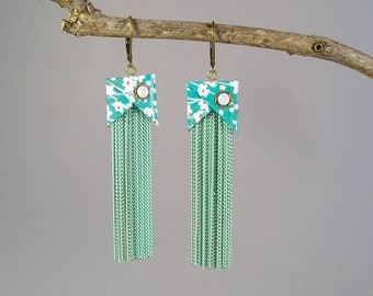 Origami earrings in turquoise Japanese paper
