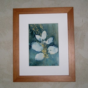 Cyanotype, nat cyanotype bloemen en bladeren, uniek stuk