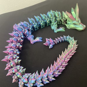 Gelenk | Flexibel | Kristall Drache | Aschenflügel | PLA+ Kunststoff Filament | 3D Gedruckt