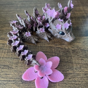 関節式 | フレキシブル | 桜のドラゴン | シンダーウィング | PLA+プラスチックフィラメント | 3Dプリント | ドラゴン