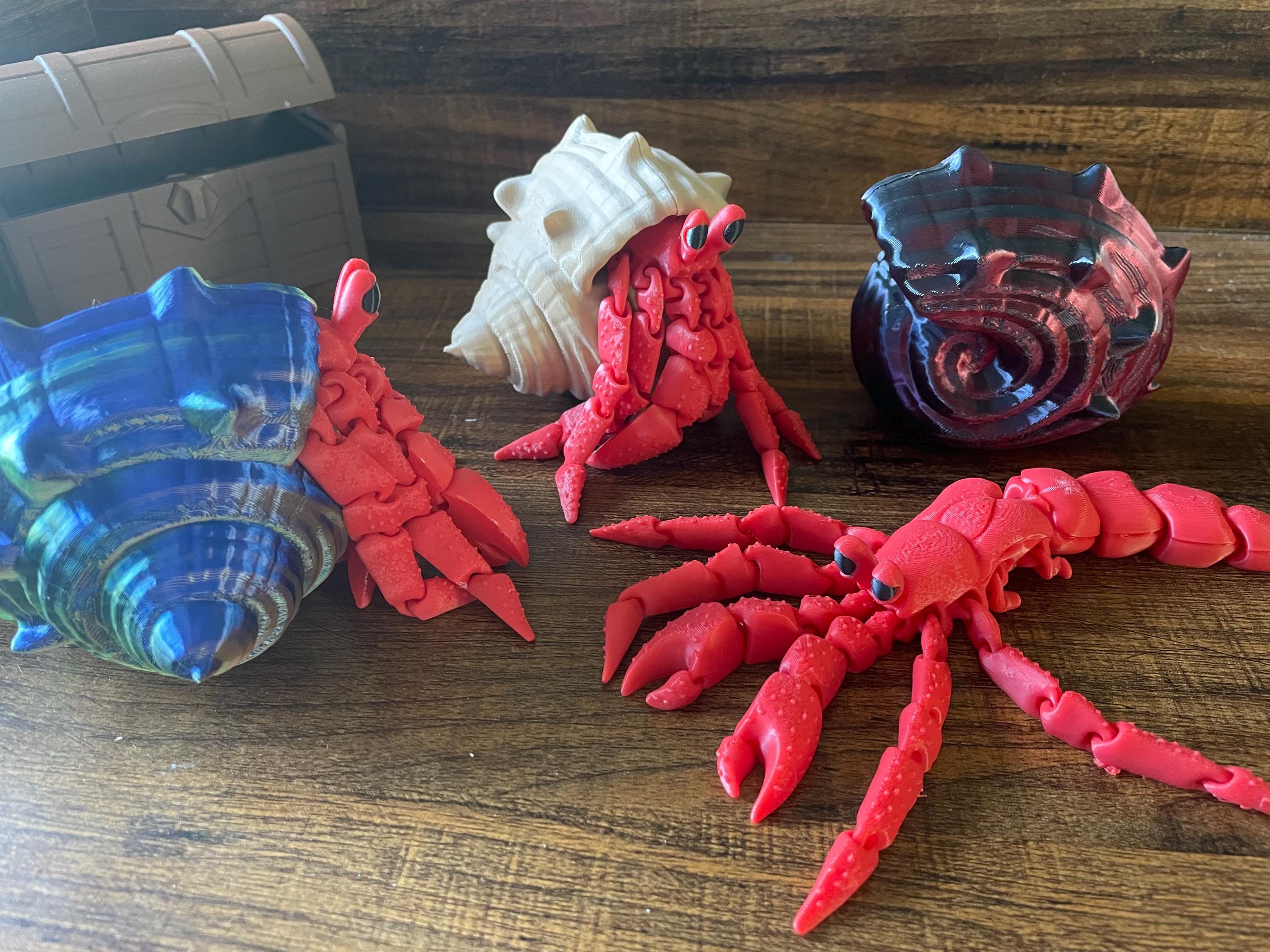 Articulated | Flexible | Hermit Crab | PLA+ Plastic Filament | 3D Printed