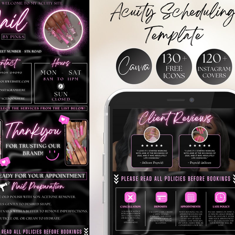 Nail Tech Website Template Etsy