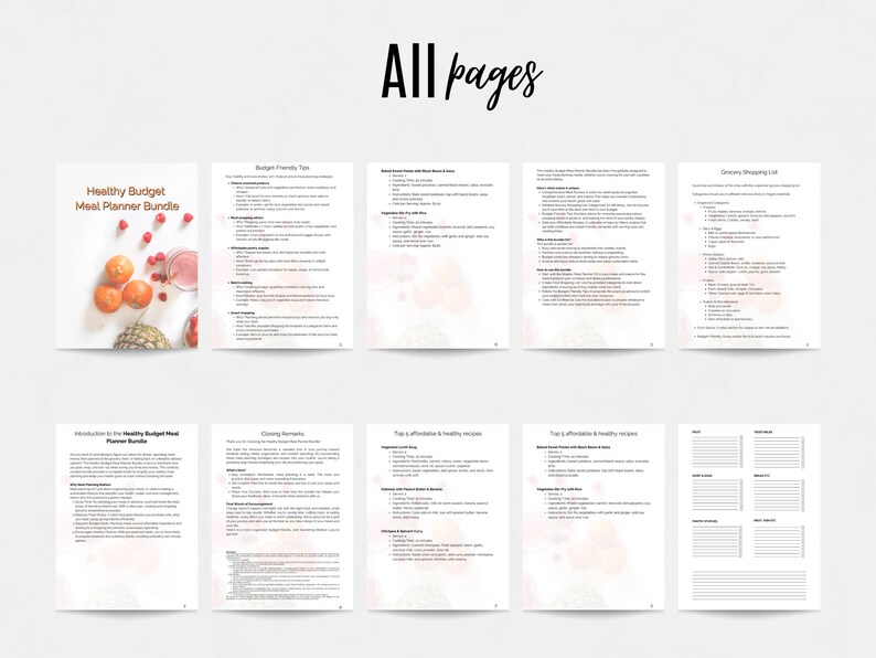 Printable Healthy Meal Planner – Budget-friendly Recipes, Grocery List ...