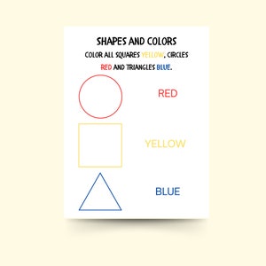 Printable Preschool Shape & Color Worksheets – 2 Engaging Learning ...