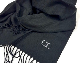 Sciarpa - Sciarpa ricamata personalizzata con iniziali scialle personalizzato regalo per la festa della mamma