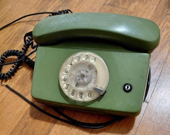 Telephone POST Landline rotary PHONE Dial Original vintage USSR 70s