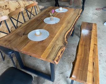 Walnut Table, Dining Table, Handmade Furniture, Living Room Table, Live Edge Table, Rustic Table