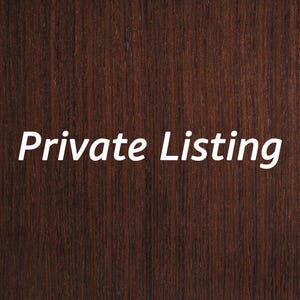 May include: A dark brown wooden background with vertical grain. The white text "Private Listing" is centered on the image. The wood has a rich, warm tone.