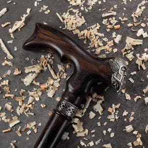 Viking Walking Cane - Handmade Wooden Cane for Men - Custom Walking Stick - Canes for Men - Oak Wood Cane - Handcrafted Cane