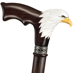 Custom Eagle Cane - Painted-by-Hand Walking Cane, Unique Walking Canes for Men, Cane for Women, Eagle Walking Stick, Wooden Walking Cane