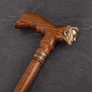 Lincoln Walking Stick Personalized - Classic Walking Cane for Men - Handmade Wooden Cane for Dad - Walking Stuff for Men - Father&#39;s Day Gift