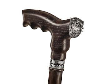 Custom Wooden Cane with Ergonomic Handle – Handmade Walking Stick for Men Women