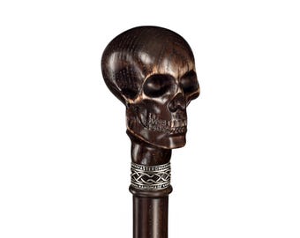 Custom Skull Cane - Handmade Walking Cane, Skull Walking Stick, Gothic Canes for Men & Women - Vampire Cane, Wooden Walking Canes for Men