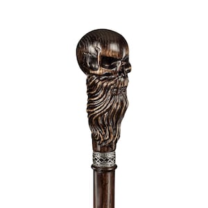 Bastón de calavera personalizado: bastón hecho a mano, bastón de calavera, bastones steampunk para hombre y mujer, bastones steampunk, bastones de madera