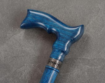 Classic Oak Wood Walking Cane – Ergonomic Handle, Polished Finish