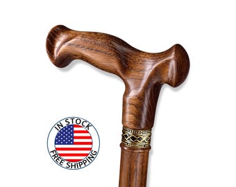 Handmade Walking Cane - Ergonomic Wooden Cane, Walking Canes for Men, Cane for Women - Cool Walking Stick, Walking Cane