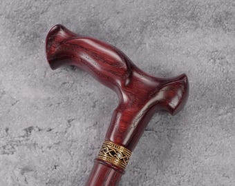 Classic Oak Walking Cane – Ergonomic Handle, Polished Finish, Elegant Support