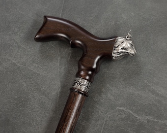 Lynx Oak Walking Cane – Ergonomic Handle, Polished Finish, Sturdy Support