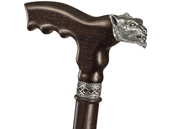 カスタム彫刻スカルウォーキング杖 男性用 - ファンシーゴシック木製杖