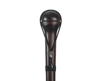 Custom Nutcracker Walking Cane – Solid Hardwood, Skull Paracord Strap