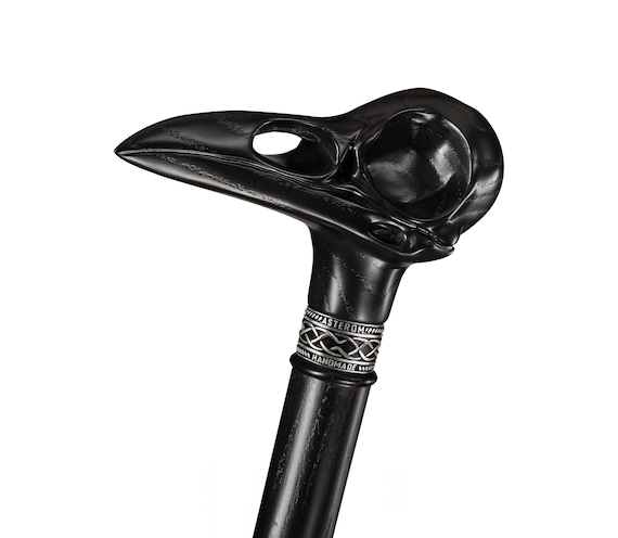 Custom Plague Doctor Cane, Handmade Walking Cane, Skull Cane, Raven Cane, Walking Stick, Gothic Walking Canes for Men and Women, Wooden Cane