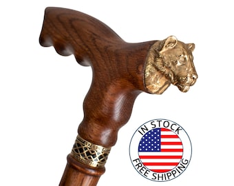 Lioness Wood Walking Cane - Handmade Fashionable Walking Stick