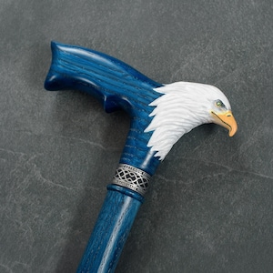 Eagle Wooden Cane - Walking Cane For Men - Handcrafted Walking Stick - Father's Cane - Gift for Father - Custom Men's Cane