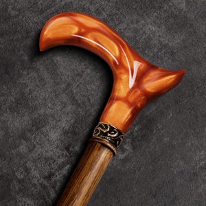 Epoxy Wooden Cane - Custom Walking Cane for Men - Handcrafted Walking Stick for Women - Walking Stuff - Epoxy Handle Cane