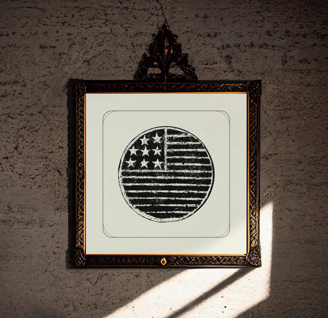 Antique Coin Print, Digital Rubbing Technique, Vintage USA Flag Coin ...