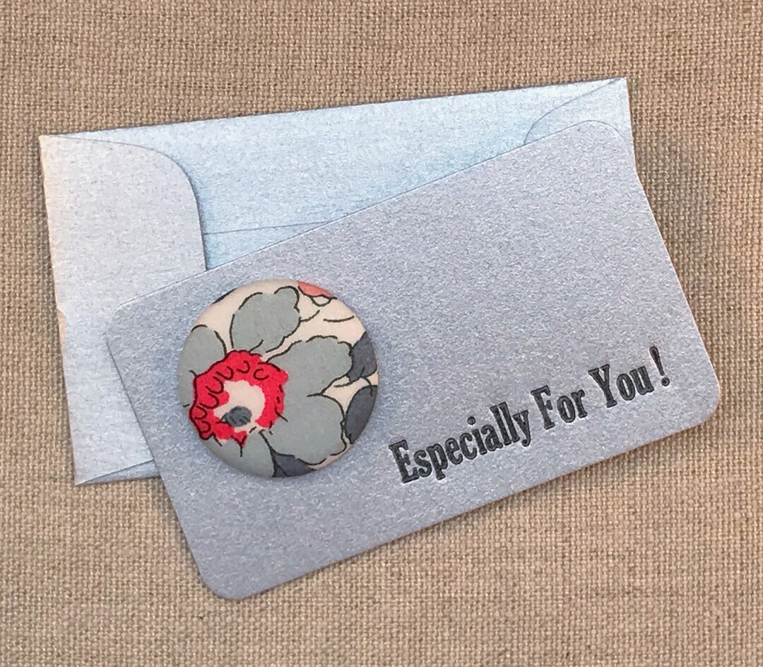 Mini Letterpress Button Cards and Envelopes Set of Six Gift Enclosure Cards Especially for You